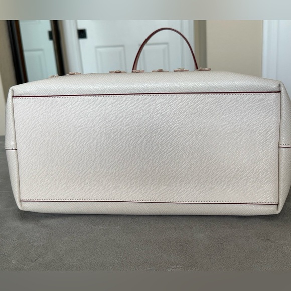 Coach Cream Floral Cutout Tote - Picture 6 of 13